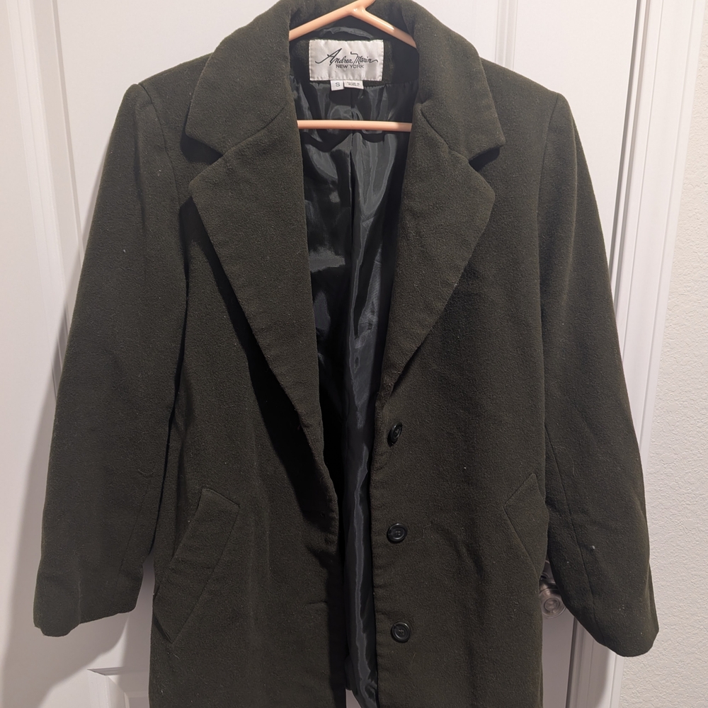 Women's Olive Pea Coat